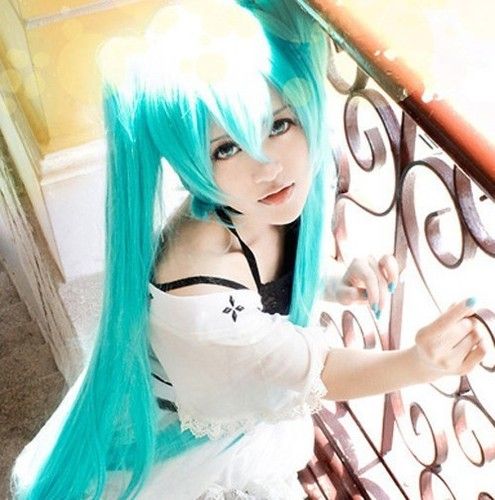 Peruca Azul Ponytail MIKU [Encomenda]