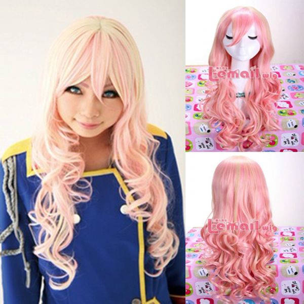 Peruca Loira e Rosa - Sheryl Nome 50cm [Encomenda]